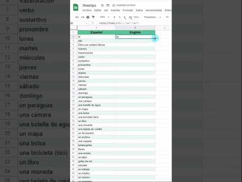 Como TRADUCIR PALABRAS de Español a Ingles en Excel