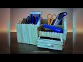 DIY Desktop Organizer Using Cardboard and Popsicle Sticks | DIY Cardboard Ideas
