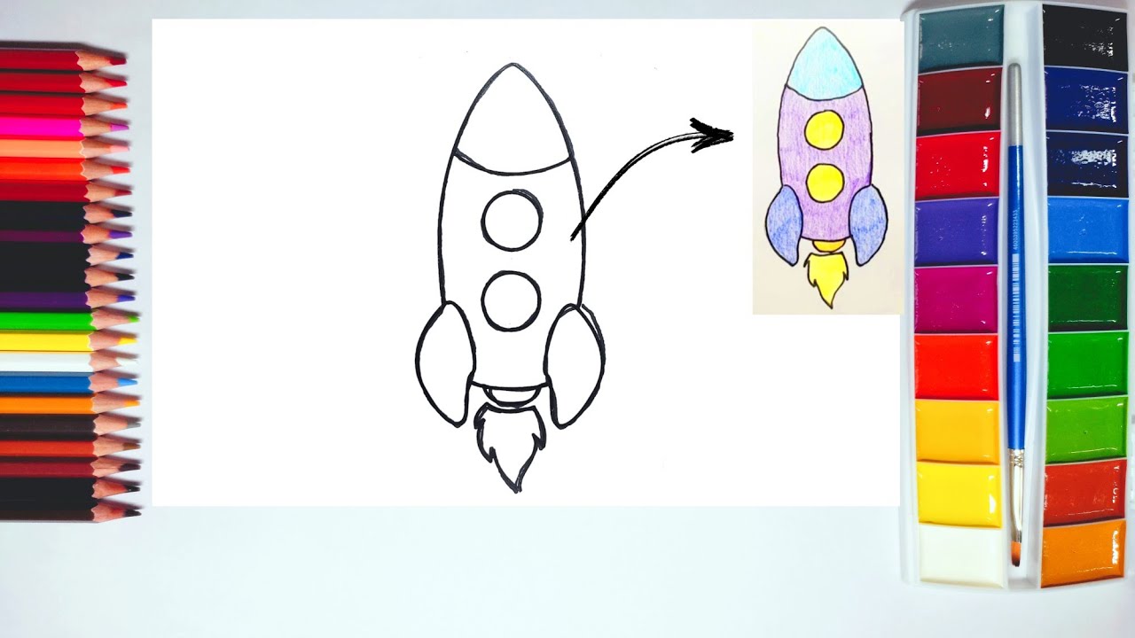 How To Make Color Rockets How to Draw and Color Rocket Easy for Kids - YouTube