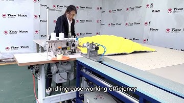 Auto sewing machine edge cutting tape binding at same time for quilt comforter mattress side edge