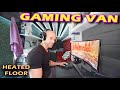 Stealth gaming van tour  heated floors  solar air conditioning