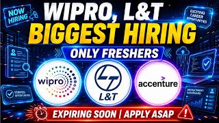 Finally Wipro, L&T Biggest Off Campus Hiring Announced For Freshers | Apply Before Deadline