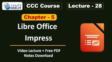 CCC Chapter 5 Impress | LibreOffice Impress for CCC Exam | CCC Online Class | CCC Lecture - 28