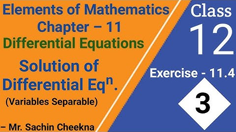 Elements of mathematics class 12 chapter 11 differential equations exercise 11.4 question 6 complete