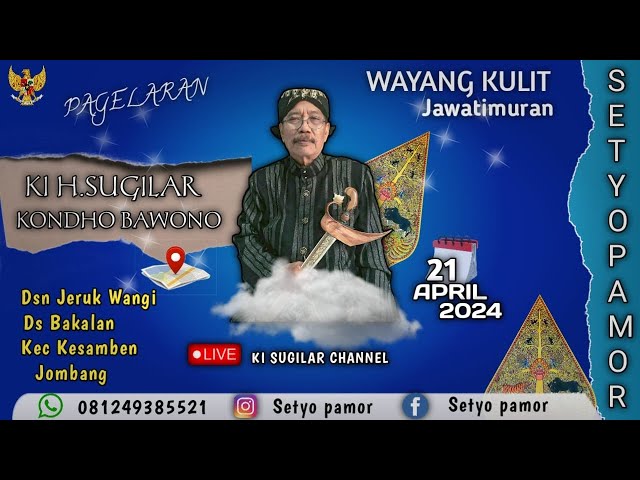 LIVE WAYANGKULIT LAIRE RADEN WISANG GENI KI H. SUGILAR KONDHO BAWONO  DI JERUKWANGI KESAMBEN JOMBANG class=