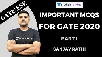 L1: Important  MCQs for GATE 2020 Part 1 | GATE and ESE Exam 2020 | Sanjay Rathi