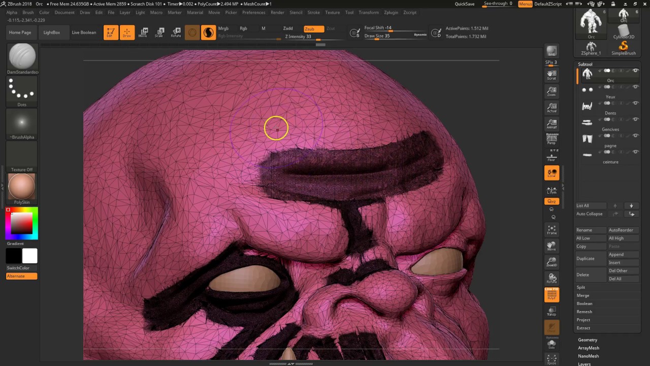 not being sculptris pro in zbrush 2018