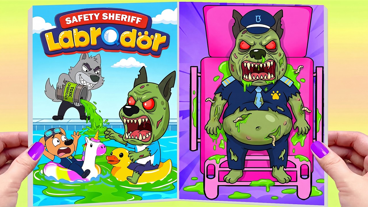 ⁣[ Paper DIY ]❤️Making Quiet Book Sheriff Labrador | OH NO! The Water Is Poisoned! 😱