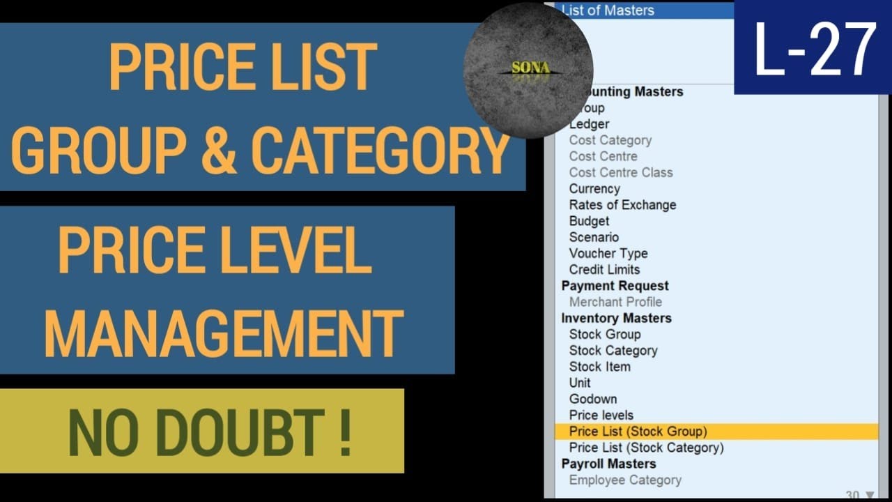 Price List System Explained in Tally Prime | Inventory Pricing from Basic to Advance | L-27