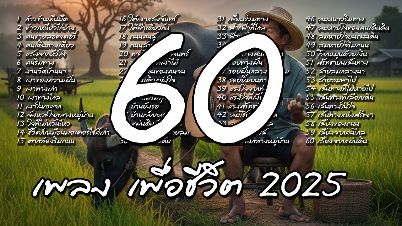 60 เพลงเพื่อชีวิต เพลงใหม่ 2025 ฟังเพลิน ฟังเพราะ ฟังยาว 3 ชั่วโมง
