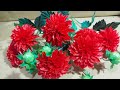 Cara Membuat Bunga Dahlia Merah dari Kantong Plastik Kresek