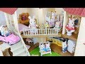 Baby doll rabbit two story lights house and Kitchen cooking toys car play 아기인형 토끼 불이 들어오는 이층집 장난감