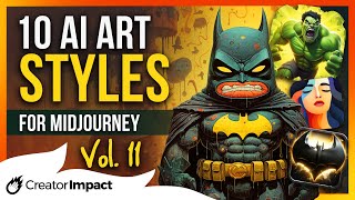 10 FUN Midjourney ART STYLES: Vol 11 (Midjourney Prompt tips!)