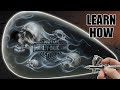 Airbrushing Skulls and Smoke Flames | Harley Tank