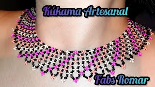 como hacer collar de chaquira en diagonal de colores ❤️ como hacer collar de chaquira en diagonal de colores ❤️