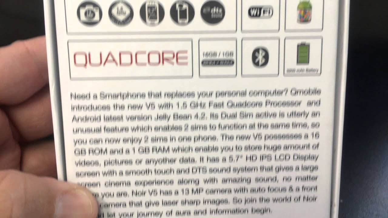 Q-MOBILE NOIR V5 DUAL SIM Unboxing Video - In Stock at www.welectronics.com
