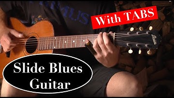 OPEN D SLIDE BLUES on a 1930s Levin Parlor Guitar (TABS + VIDEO LESSON available)