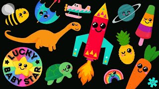 Baby Sensory Video Mixtape!  Lucky Baby Star's Space Rockets, Dancing Fruit, Bees & Dinos