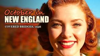 Vintage Big Band Swing 🍁 New England in October, 1956 | Covered Bridges and Blazing Maples