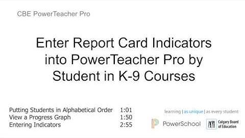 Enter Report Card Indicators into PowerTeacher Pro by Student in K-9 Courses