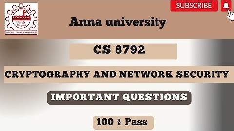 CS 8792 Cryptography and network security Important question ✔️👍| Be Prepare for the Exam 👍