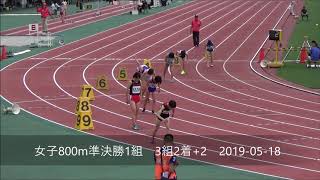 第54回群馬県高校総体 陸上競技 女子800m 準決勝1組 2019-05-18