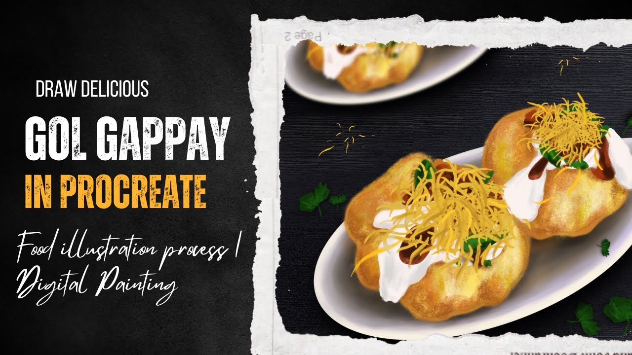 Drawing Delicious Gol Gappay In Procreate | Food Illustration In Procreate | Digital Drawing Process