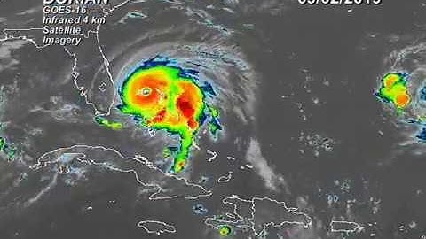 2019 Dorian - 4 Kilometer Resolution Infrared Satellite Imagery Animation