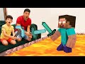 Jason और Alex Minecraft खेलने का नाटक किया! | बच्चे एक दूसरे की मदद करते हैं!
