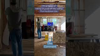Time-Lapse Of Taking Drywall Ceiling Down Plus Insulation.