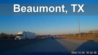 Beaumont, TX + Rose City, TX I-10 E - Dashcam Video