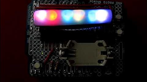 Arduino ColorClock Shield prototype ( tlc5940 + 6x RGB LED + ds1307)