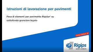 Rigidur® Istruzioni per l'uso Pavimento - elementi di massetto su riempimento livellante legato 2:1