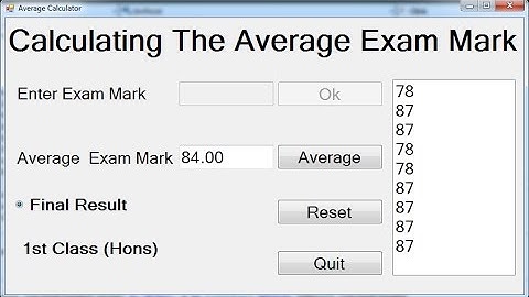 How to Calculate Examination Average Marks In Visual Basic.Net
