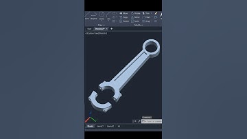 Connecting Rod Modeling in AutoCAD 3D #autocadshorts