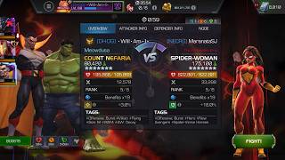 AW Season 69. Count Nefaria vs Spider-Woman on Node 29 Prey on the Weak / EMP / Stun
