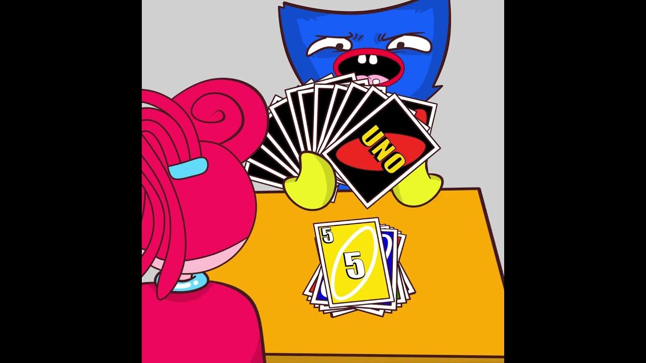Huggy Wuggy and Mommy Long Legs Spider play UNO in Among Us