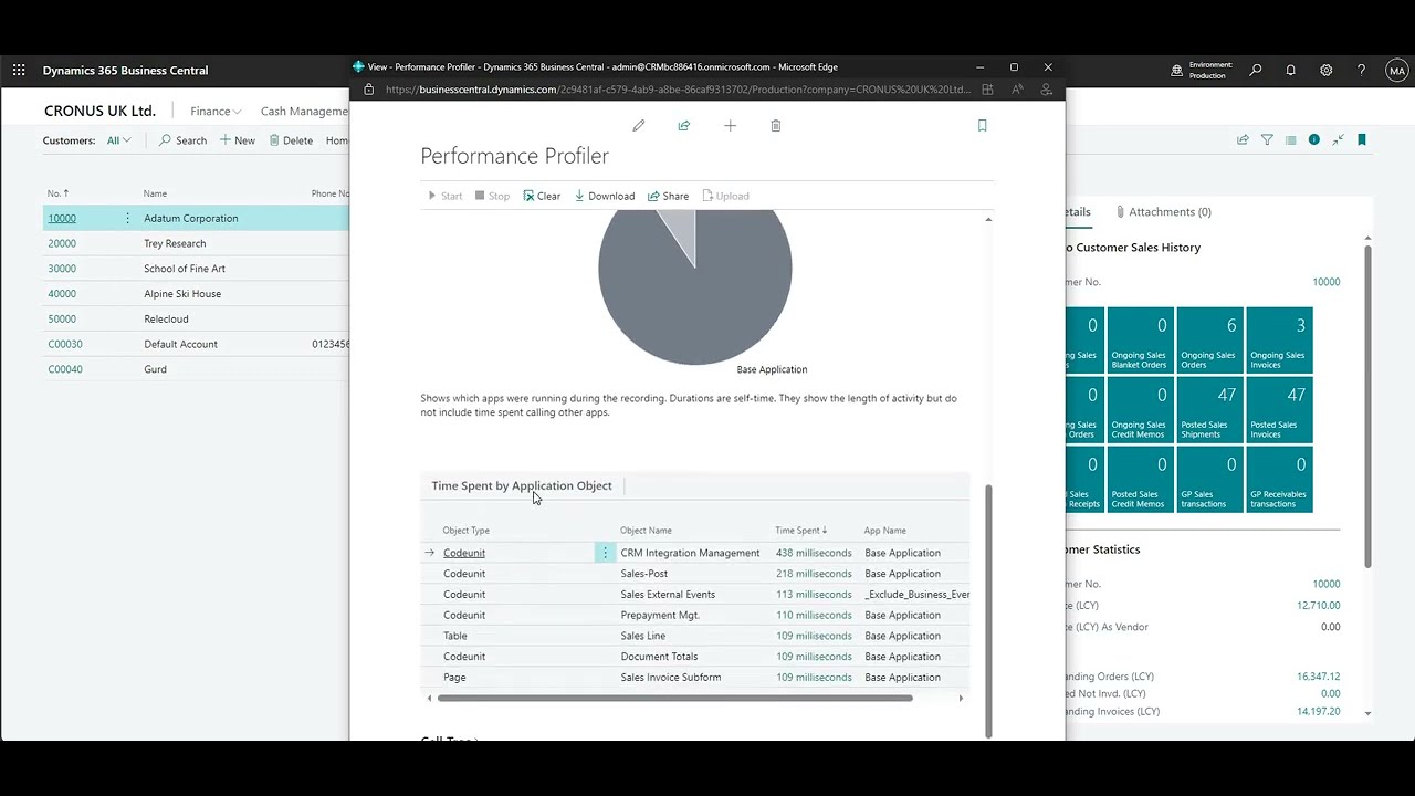 Performance Profier Performance Profiler in Business Central - YouTube