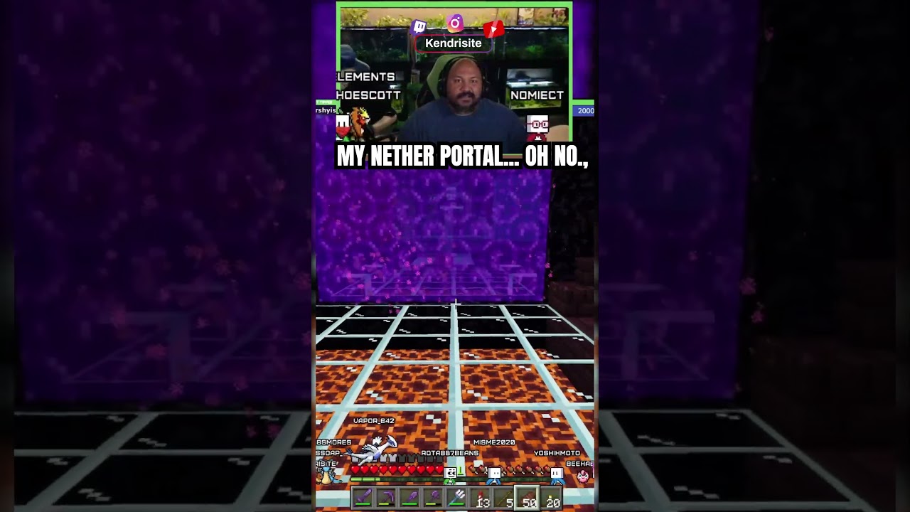 So... my nether portal is messed up now... #clips #shorts #reels #minecraft #minecraftmemes