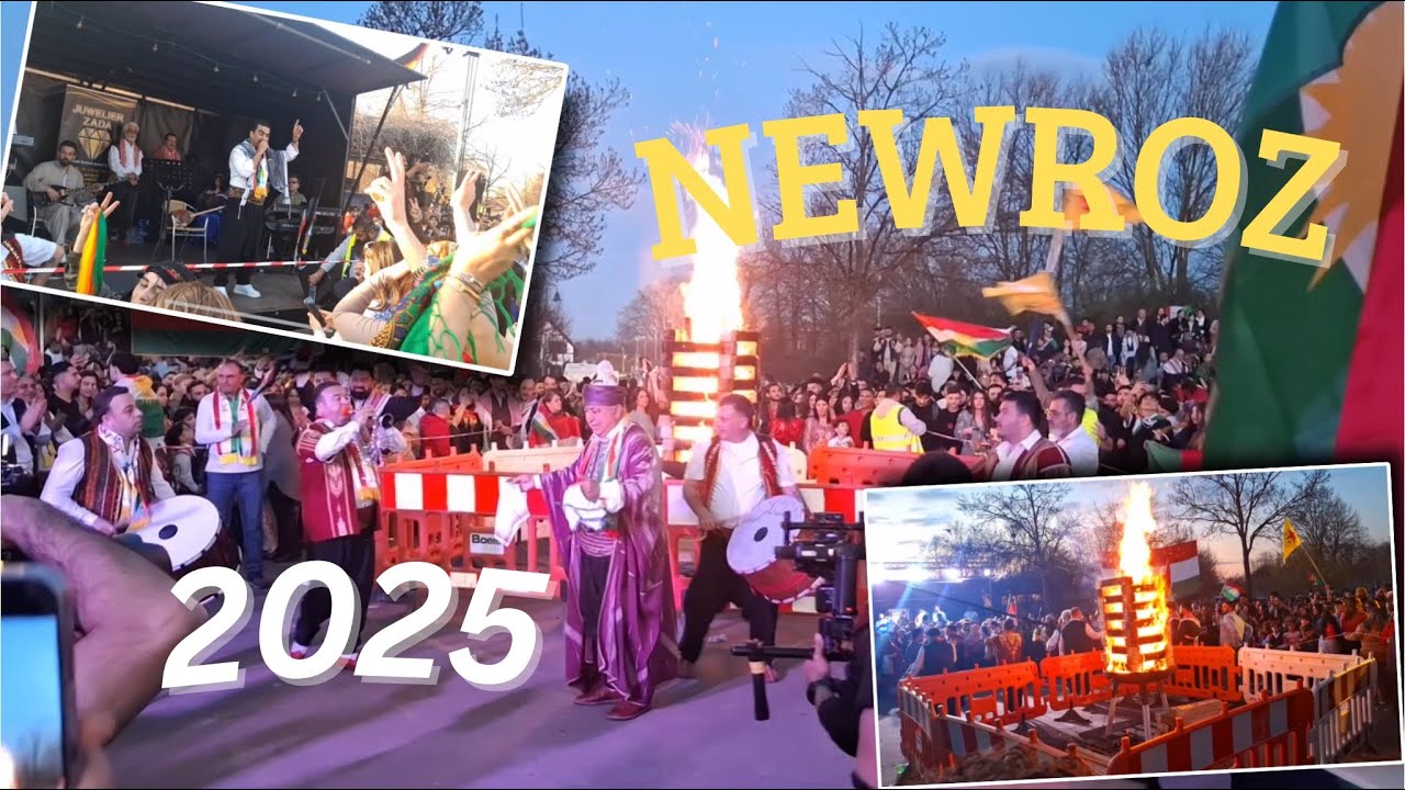 تعالوا شوفوا أجواء عيد نوروز   ليلة شعلة نار 🔥 2025 في مدينة بون ألمانيا 🇩🇪