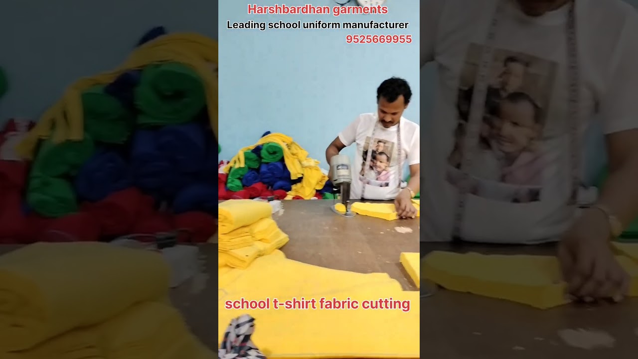 school uniform T-shirt cutting process 