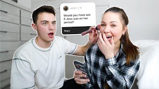 Asking My Husband JUICY QUESTIONS While He Does MY MAKEUP…