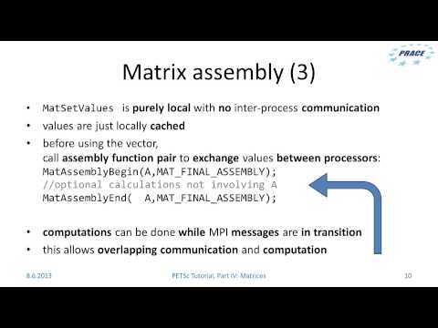 PRACE Video Tutorial - PETSc Tutorial: Matrices (4/5)