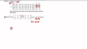 Algebra 2 Chapter 12 Section 1 Adding and Subtracting Matrices