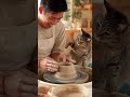 Cat’s First Pottery Lesson 🎨🐾 — The Purrfect Apprentice! #shorts