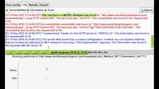 testing web site using w3af.avi
