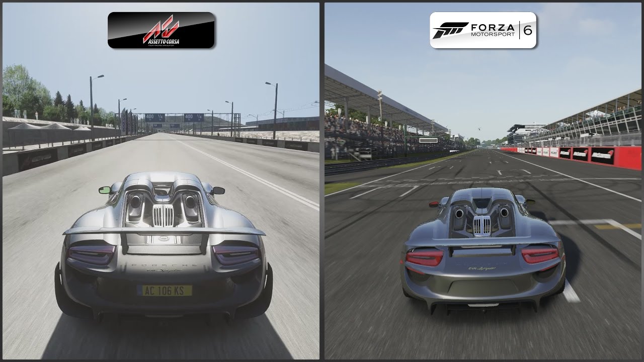 Assetto Corsa Vs Forza Motorsport 6 Porsche 918 Spyder Sound Comparison Youtube