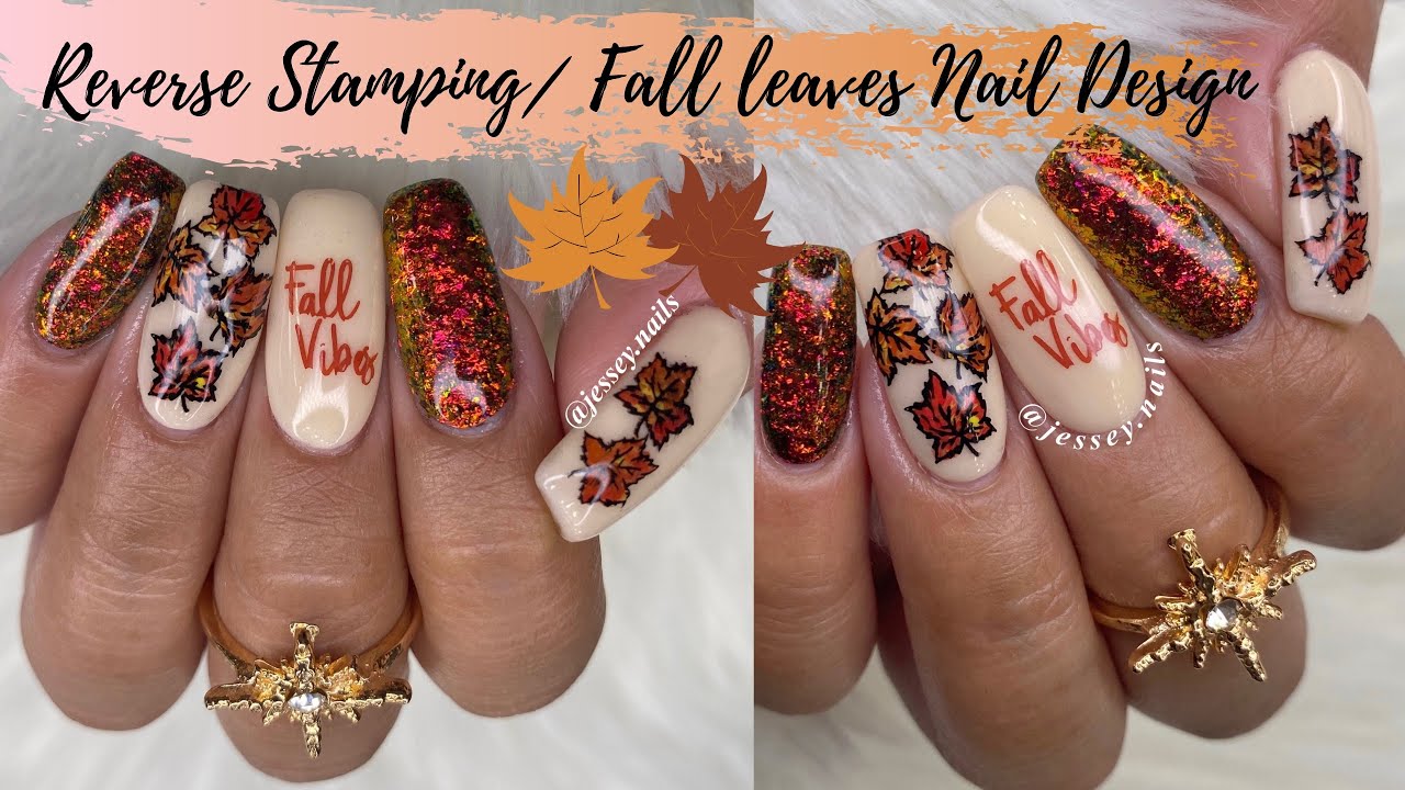 HOW TO REVERSE STAMPING| FALL LEAVES NAIL DESIGN