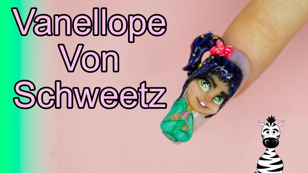 Character SCULPTING BASICS | Vanellope Von Schweetz Acrylic Nail Art Tutorial
