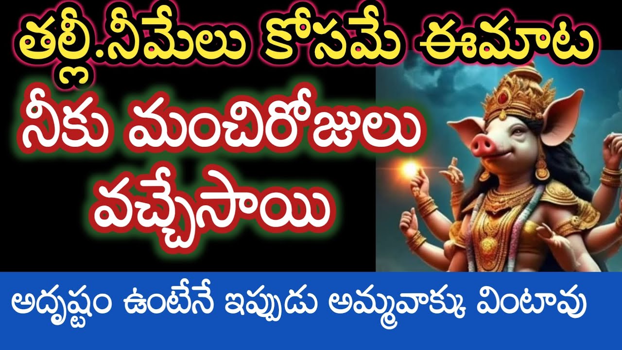 నీకు మంచి రోజులు వొచ్చేసాయి తల్లీ నీ మేలు కోరి చెప్తున్నాను |varahidevi vaakku 